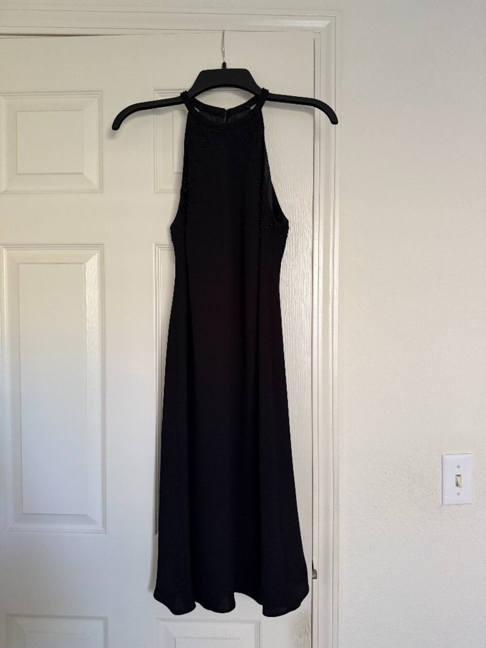 Jones New York Black Beaded Cocktail Halter Dress Size 6P